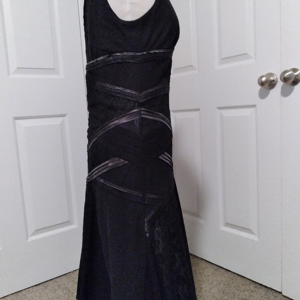 NWT Mesmerize Sleeveless Black Lace Satin Party Wedding Cocktail Dress Size Med - Picture 3 of 13